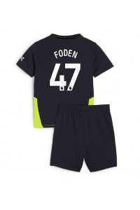 Fotbalové Dres Manchester City Phil Foden #47 Dětské Venkovní Oblečení 2024-25 Krátký Rukáv (+ trenýrky)